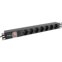 Extensão p/ Rack 7 Tomadas c/ Interruptor 1U (Preto) - LANBERG