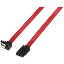 Cabo Sata 7 Pin 50CM 90º (Preto/Vermelho) - AISENS
