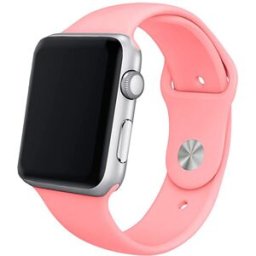 Correia Apple Watch Series 1/2/3/4/5/6/7/SE (42 / 44mm) Borracha (Rosa) - COOL