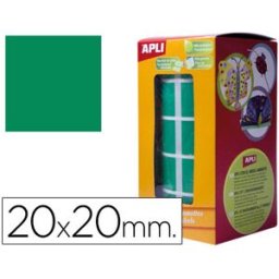 Etiquetas Auto Adesivas Apli Quadradas 20X20 mm Verde em Rolo