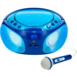 Rádio Portátil SCD 650 c/ Leitor de CDs e USB + Microfone (Azul) - LENCO