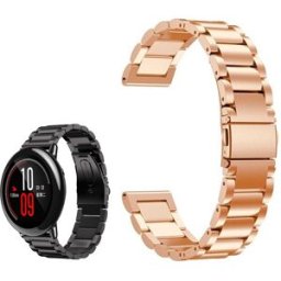 Correia Met. Elos (Rosa) p/ Xiaomi Amazfit Pace/Stratos/Stratos2S/GTR 47mm/Ticwatch/Huawei/Sams