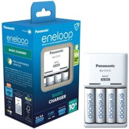 Carregador BQ-CC51C + 4 Pilhas Recarregáveis AA 2000mAh BK-3MCDE eneloop - PANASONIC K-KJ51MCD40E
