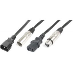 Cabo (2 em 1) Canon Macho - Canon Femea c/ Alimentação Tripolar IEC (10 mts) - Power Dynamics Connex