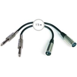 Cabo Áudio 2x Jack 6,3mm Macho - 2 XLR Macho 1,5m - FONESTAR