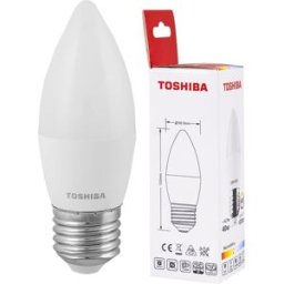 Lâmpada LED E27 C37 4,7W 4000K 470Lm - TOSHIBA