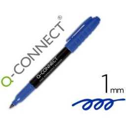 Marcador Q-Connect p/ CD/DVD Ponta Fibra Permanente Azul Ponta Redonda 1,0 mm