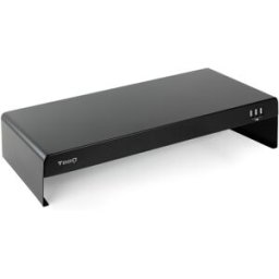 Suporte de Elevação p/ Monitor/Portátil c/ 3 Portas USB 2.0 (Preto) - TooQ