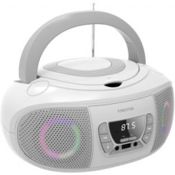 Rádio FM 2x 6.5W c/ MP3/CD/USB/Aux + Efeitos LED (Branco) - FONESTAR