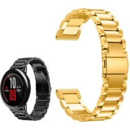 Correia Met. Elos (Dourado) p/ Xiaomi Amazfit Pace/Stratos/Stratos2S/GTR 47mm/Ticwatch/Huawei/Samsun