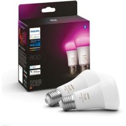 Pack 2x Lâmpadas LED Inteligente E27 A60 6,5W RGB 806Lm - PHILIPS HUE