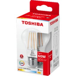 Lâmpada LED E27 A60 "Filamento" 7W Branco Q. 2700K 806Lm - TOSHIBA