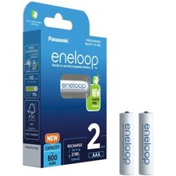 Blister 2 Pilhas Recarregáveis AAA 1,2V 800mAh eneloop - PANASONIC