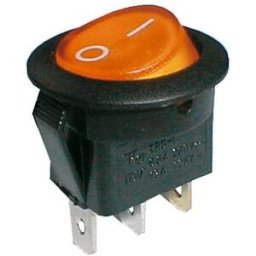 Interruptor Redondo Luminoso ON-OFF 250V/6A - Laranja