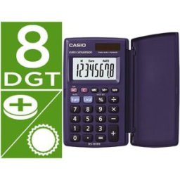 Calculadora Casio Hs-8Ver Bolso 8 Digitos Conversao Moeda Com Capa Cor Azul - CASIO