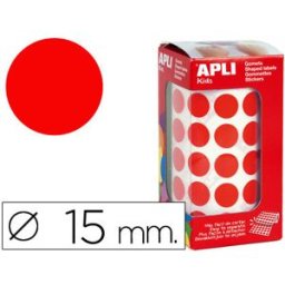 Etiquetas Auto Adesivas Apli Circulares 15 mm Vermelho em Rolo c/ 2832 Unidades