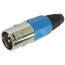 Ficha Canon Metálica 3 Pinos Macho (Azul) - VELLEMAN