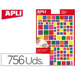 Figuras Apli Auto Adesivas Quadrado Multicolor Blister de 6 Folhas