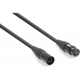 Cabo Conversor DMX Canon Femea 3 Pinos -> DMX Canon Macho 5 Pinos - POWER DYNAMICS CONNEX