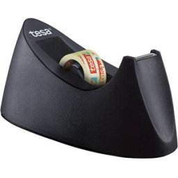 Desenrolador de Secretaria Tesa em Plastico Easy Cut Curve Preto p/ Fita de 33 Mt X19 mm + 1 Fita