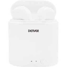 Auriculares Bluetooth V5.0 c/ Mic e Dock Carregamento (Branco) - DENVER