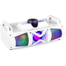 Consola de Som Portátil DJ 2.1 150W c/ USB/SD/BT e Efeitos LED c/ Bateria (MDJ160W) Branco - FENTON