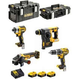 Combo 4x Ferramentas Elétricas (Berbequim + Aparafusadora + Rebarbadora + Martelo) - DEWALT