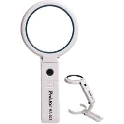 Lupa Portátil c/ Luz LED e Suporte Articulado Embutido - Proskit MA-025