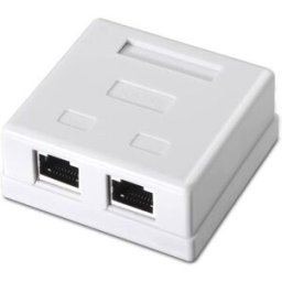 Caixa p/ Tomadas RJ45 c/ 2 Conectores de FTP Cat.5e (Branco) - Nanocable