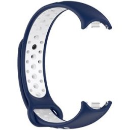Correia p/ Xiaomi Smart Band 8 Sport (Azul Marinho/Branco) - COOL