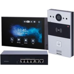 Video Porteiro IP de Superficie c/ Monitor Adicional Android 7" + Switch PoE 6 Portas - AKUVOX