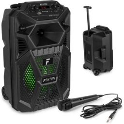 Coluna Amp. Portátil 8" 50W c/ Leitor MP3/USB/SD/BLUETOOTH + Microfone/Trolley (FPC8T) - FENTON