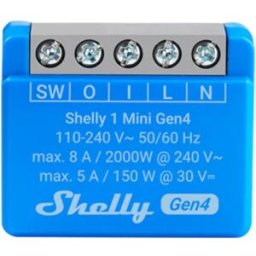 Mini Módulo Interruptor Inteligente 1 Canal Wi-Fi/Zigbee/Matter/BT 8A - SHELLY 1 Mini Gen4