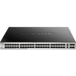 Switch de Rede 54 Portas Lite Layer 3 Stackable Managed Gigabit Fiber (Preto) - D-LINK