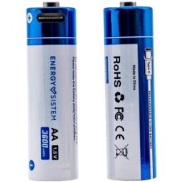 Blister 2x Pilhas Recarregáveis AAA 2270mAh c/ Carregamento por USB-C - ENERGY-SISTEM