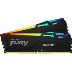Memória RAM DIMM Fury Beast RGB 64GB (2x32GB) DDR5-6000MHz (AMD Expo/Intel XMP) CL36 - KINGSTON