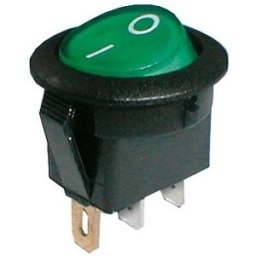 Interruptor Redondo Luminoso ON-OFF 250V/6A - Verde
