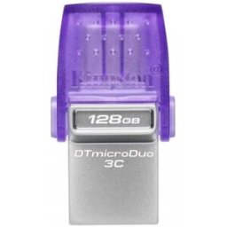 Pen Drive DataTraveler MicroDuo 3C 128GB USB 3.2 Gen 1 (Roxo) - KINGSTON