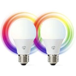 Pack 2x Lâmpadas LED SmartLife Wi-Fi E27 9W RGB+2700K 806Lm - NEDIS