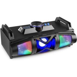 Consola de Som Portátil DJ 2.1 150W c/ USB/SD/BT e Efeitos LED c/ Bateria (MDJ160B) Preto - FENTON