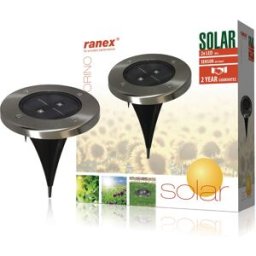Projetor de Chão LED Solar Exterior de Estaca c/ Sensor Crepuscular IP44 - RANEX 5000.389