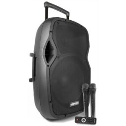 Coluna Amp. Portátil 15" 800W MP3/USB/SD/BLUETOOTH c/ 2x Microfone s/ Fios (AP1500PA) - VONYX