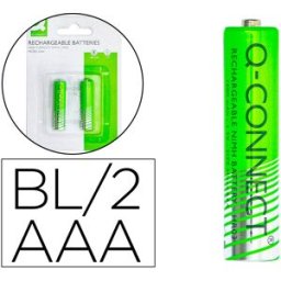 Blister 2x Pilhas Recarregáveis Ni-MH AAA 1,2V 1000mAh - Q-CONNECT