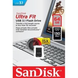 Pen Drive USB Ultra Fit 64GB 3.1 (Preto) - SANDISK