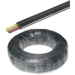 Bobine Cabo Telefone 4 Condutores Espalmado (100 mts) - Preto
