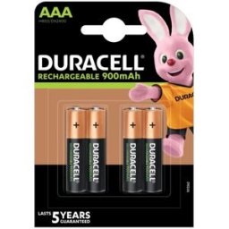 Blister 4 Pilhas Recarregáveis 1,2V 900mAh Ni-Mh - AAA - DURACELL