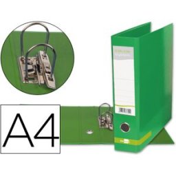 LIDERPAPEL Pasta de Arquivo de Alavanca A4 Cor System Forrado s/Rado Lombada 80mm Verde Compressor Metalico