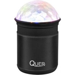 Coluna Mini Portátil LEDs Efeitos RGB c/ Leitor FM, USB, MiniSD, MP3, Bluetooth (Preto) - QUER