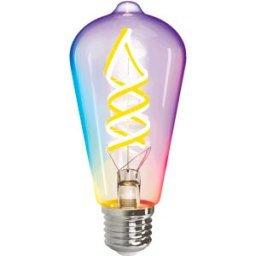 AIGOSTAR Lampada LED Filamento Smart Wi-Fi/Bluetooth ST64 E27 220V 5W RGB + 2700K~6500K 420Lm