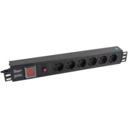 Extensão Sextupla p/ Rack 19" 1U 3500W 16A c/ Interruptor + Filtro de Protecção (1,8 mts) - CROMAD